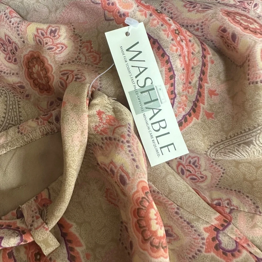 Norton McNaughton Beige And Pink Boho Fairy Y2K Style Midi Skirt Sz‎ Medium